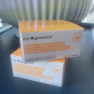 2 Boxes Of Hydrogel Gold & Snail Mucin Eye Patches By "My Ingredients"